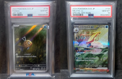 Feebas 110/106 & Milotic ex 131/106 PSA 10 SV8 SAR Holo Pokemon Card Set - Image 1