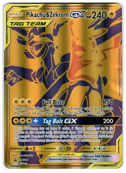 Pikachu & Zekrom GX JUMBO CARD SM248 Holo Promo Sun & Moon Promo Pokemon LP - Image 1