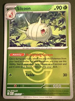 Pokemon TCG Silcoon 12/217 Ascended Heroes ME2.5 Love Ball Reverse Holo NM - Image 1