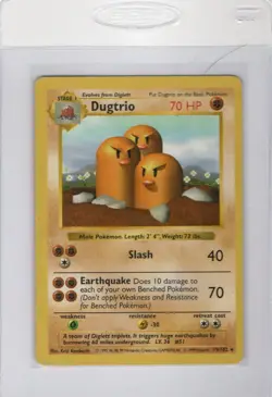 Pokemon Dugtrio 019/102 Base Set (Shadowless) *Near Mint* - Image 1