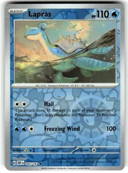 SV03: Obsidian Flames Pokemon TCG Lapras 045/197 Reverse Holo NM Uncommon - Image 1