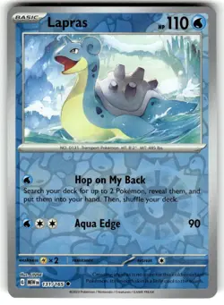 Pokemon TCG Pokemon Lapras 131/165 NM Uncommon Reverse Holo - Image 1