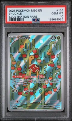Shuckle 136/132 Illustration Rare Meg En-mega Evolution Pokemon PSA 10 - Image 1