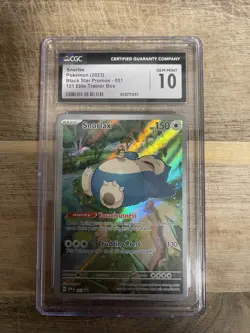 CGC 10 Snorlax 051 Pokemon 151 Holo Black Star Promo Scarlet Violet 151 ETB - Image 1