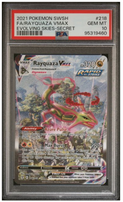 Pokemon TCG - Evolving Skies Rayquaza VMAX 218 Alternate Art Secret Rare PSA 10 - Image 1