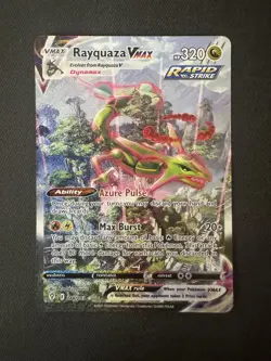 Pokemon TCG Rayquaza VMAX Evolving Skies 218/203 Holo Secret Rare NM - Image 1