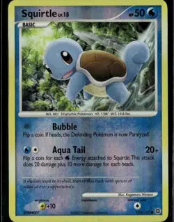 Squirtle Common Secret Wonders 112/132 Water Reverse Holo Pokemon Card - Image 1