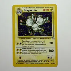 Magneton Pokemon TCG Fossil Set Holo Rare Card 11/62 Vintage LP 1999 - Image 1