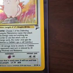 Clefable - 5/130 - Pokemon Base Set 2 Holo Rare Card WOTC LP - Image 3