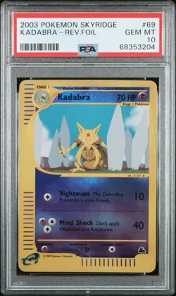 Pokemon Kadabra Skyridge Reverse Holo #69 PSA 10 Gem Mint Pop 28!! - Image 1