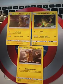 3 POKEMON Detective Pikachu Cards Holo LP - Image 1