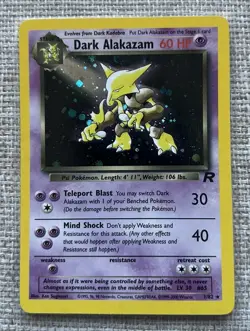 Pokemon TCG Dark Alakazam 1/82 Team Rocket Holo Unlimited Holo Rare - Image 1