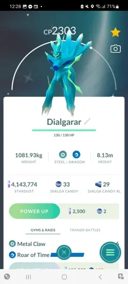 Pokemon Go Legendary Shiny Dialga ( Roar Of Time ) - Image 1