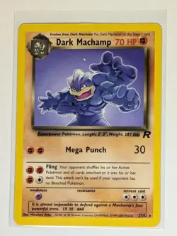 Dark Machamp 27/82 Team Rocket Regular front/back image pokemone tcg - Image 1