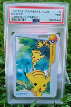 Pokemon Carddass Card Pikachu 2 Bandai Pocket Monsters 1998 PSA 9 - Image 1