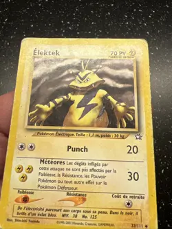 Carte Pokemon Wizards Neo Genesis Elektek 33/111 Francais Vf Fr - Image 3