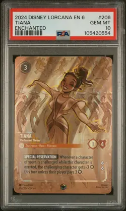 2024 Disney Lorcana Enchanted Tiana Restaurant Owner #206 PSA 10 #0554 - Image 1