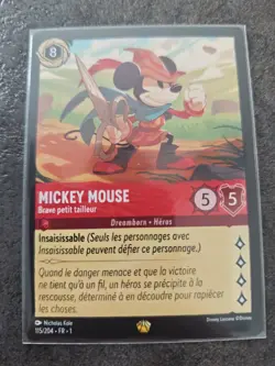 ⭐ Lorcana Ch. 1 ⭐ MICKEY MOUSE - Brave petit tailleur - FOIL ⭐ 115/204 MINT FR - Image 1