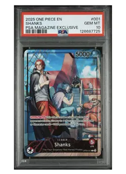 Shanks OP09-001 One Piece Promotion Cards PSA Magazine Promo Leader Foil Namco - Image 1
