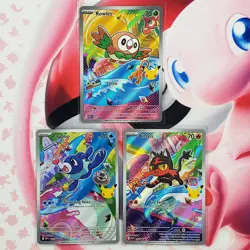 Rowlett 043 + Litten 044 + Popplio 045 - First Partner Pokemon Cards #L544 - Image 1