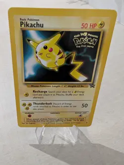 Pokemon Pikachu Card 4 WOTC Black Star Movie Promo NM/LP Condition 1999 - Image 1