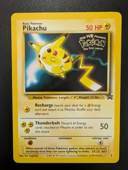 Pokemon Pikachu Card 4 WOTC Black Star Movie Promo NM/LP Condition 1999 - Image 4