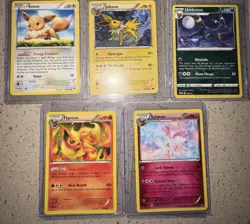 Pokemon TCG 5 Card Lot Eevee Jolteon Umbreon Flareon Sylveon - Image 2
