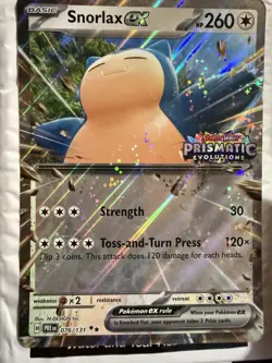 Pokemon Snorlax EX Prismatic Evolutions 076/131 Stamped Holo Promo Jumbo Card - Image 1