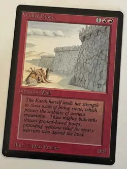 Magic the Gathering MTG Beta Wall of Stone NM (Beta Bob) - Image 1