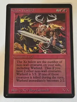 Magic the Gathering MTG Beta Keldon Warlord NM- (Beta Bob) - Image 1