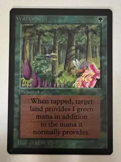 Magic the Gathering MTG Beta Wild Growth NM (Beta Bob) - Image 1