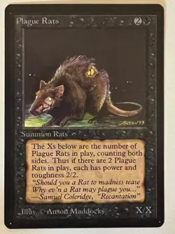 Magic the Gathering MTG Beta Plague Rats LP+ (Beta Bob) - Image 1