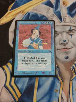 Apprentice Wizard MTG The Dark Rare Blue Creature Slightly Played x1 GG5 - Image 1