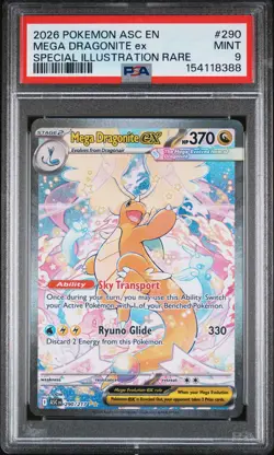 2026 POKEMON ASC EN-ASCENDED HEROES #290 MEGA DRAGONITE EX PSA 9 - Image 1