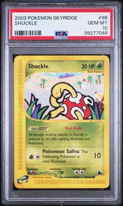 2003 POKEMON SKYRIDGE #96 SHUCKLE PSA 10 - Image 1