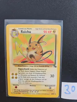 Pokemon Karte Raichu 29/62 Deutsch Fossil Set Mitsuhiro Arita - Image 1