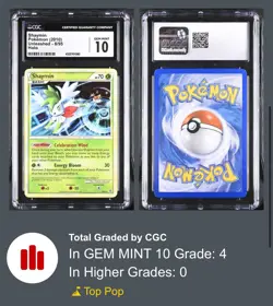 CGC 10 Shaymin 2010 Unleashed 8/95 Holo Pokemon Card • POP 4 - Image 1