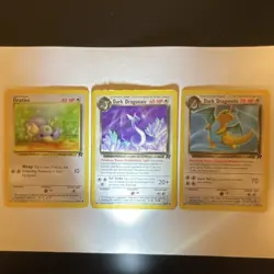 Pokemon Dratini, Dark Dragonair & Dark Dragonite Team Rocket Lot 3 Cards English - Image 1
