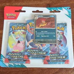 Pokemon Scarlet & Violet Journey Together 3 Booster Packs + Scrafty Promo Card - Image 1