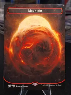 4x Unfinity Mountain 243 Borderless Unfinity Magic the Gathering Planet Art - Image 1