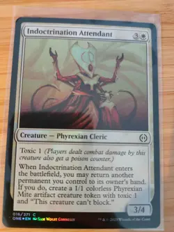 MTG Indoctrination Attendant FOIL 016 Phyrexia All Will Be One M/NM Free UK P&P - Image 1
