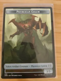 MTG Phyrexian Golem Token 010 Phyrexia: All Will Be One M/NM Free UK P&P - Image 1