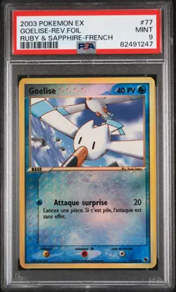 CARTE POKEMON GOELISE 77/109 HOLO REVERSE - EX RUBIS SAPHIR - PSA 9 - ASMODEE - Image 1