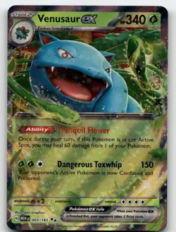 VENUSAUR EX 003/165 DOUBLE RARE 151 POKEMON NEAR MINT - Image 1