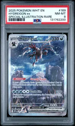 2025 POKEMON WHT EN-WHITE FLARE SPECIAL ILLUSTRATION RARE HYDREIGON EX PSA 8 - Image 1