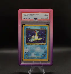 PSA 9 1999 POKEMON FOSSIL #10 LAPRAS - HOLO - Image 1