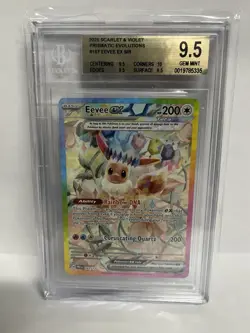 Pokemon Prismatic Evolutions Eevee EX Card BGS 9.5 167/131 Gem Mint 167 GEM Mint - Image 1