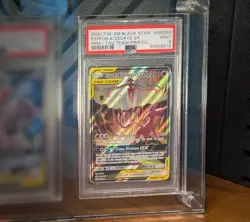 2020 Pokemon Espeon & Deoxys GX SM240 Black Star Promo PSA 9 MINT - Tag Team - Image 1