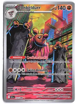 Conkeldurr 127/086 Holo Illustration Rare Black Bolt Pokemon - Image 1