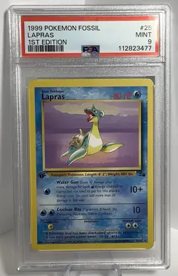 Pokemon 1999 Fossil LAPRAS 1st Edition Non Holo Rare 25/62 WOTC PSA 9 - Image 1